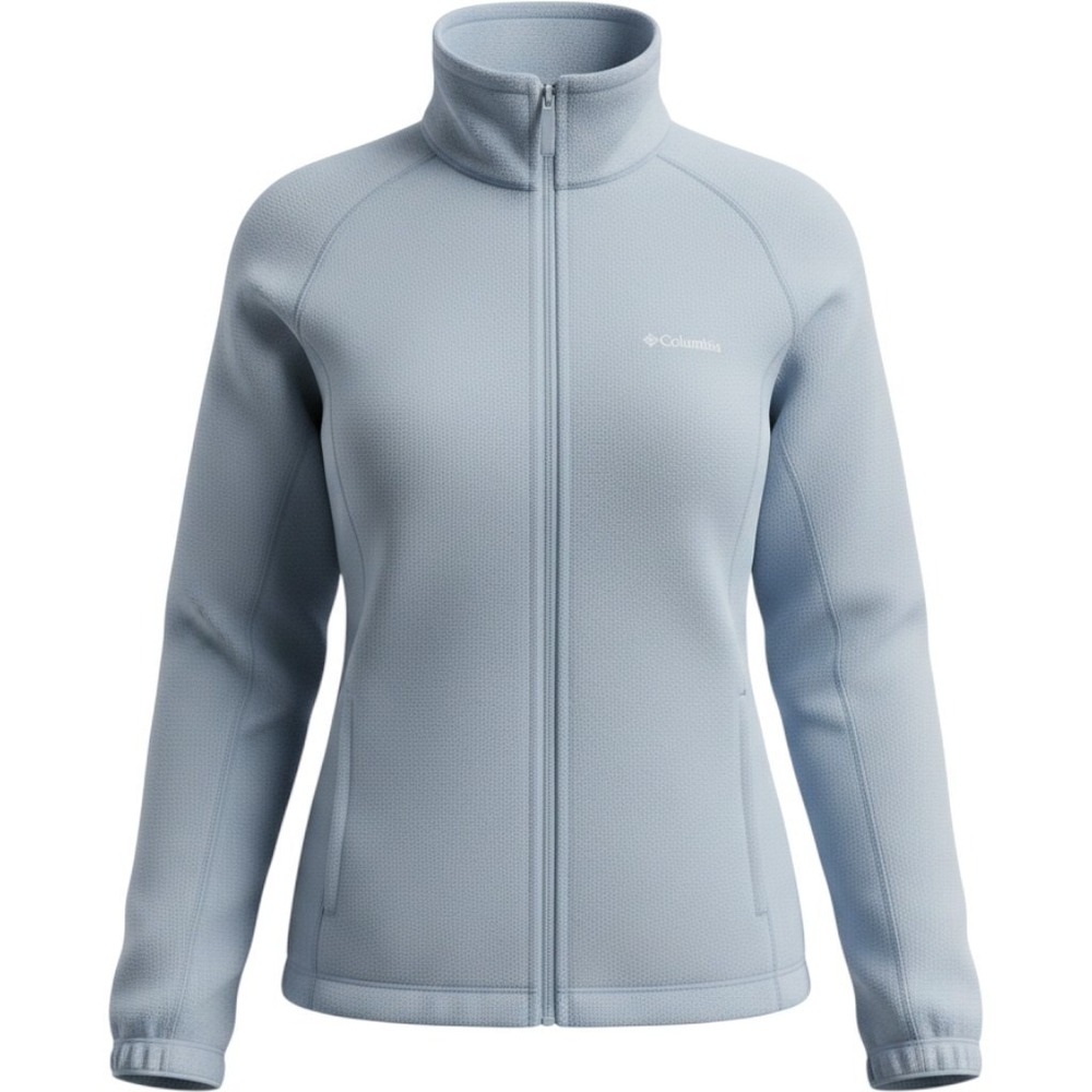 Columbia Women's 3X Full Zip Fleece Jacket Light Blue Soft Plus Size